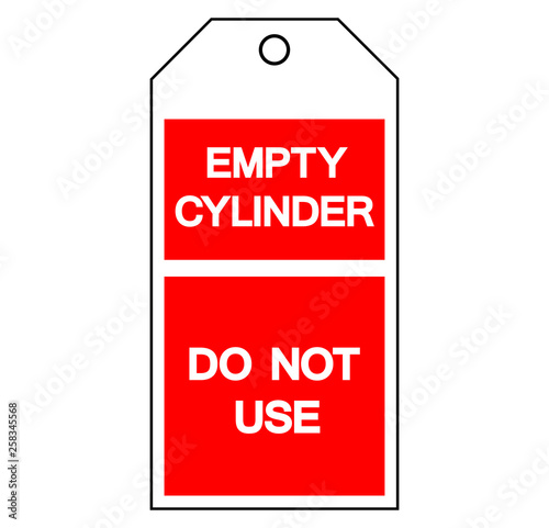 Empty Cylinder Do Not Use Tag Symbol Sign,Vector Illustration, Isolate On White Background Label . EPS10