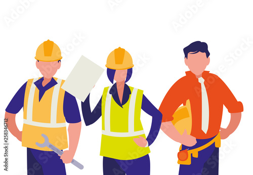 group of builders working
