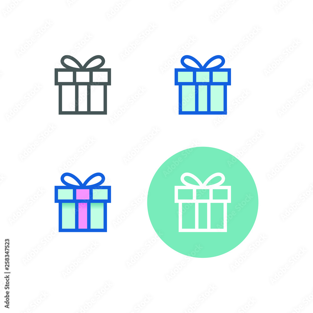 Modern Gift Icons for electronic commerce store shopping business internet company with high end look Modern Gift Icons for electronic commerce store shopping business internet company with high end look