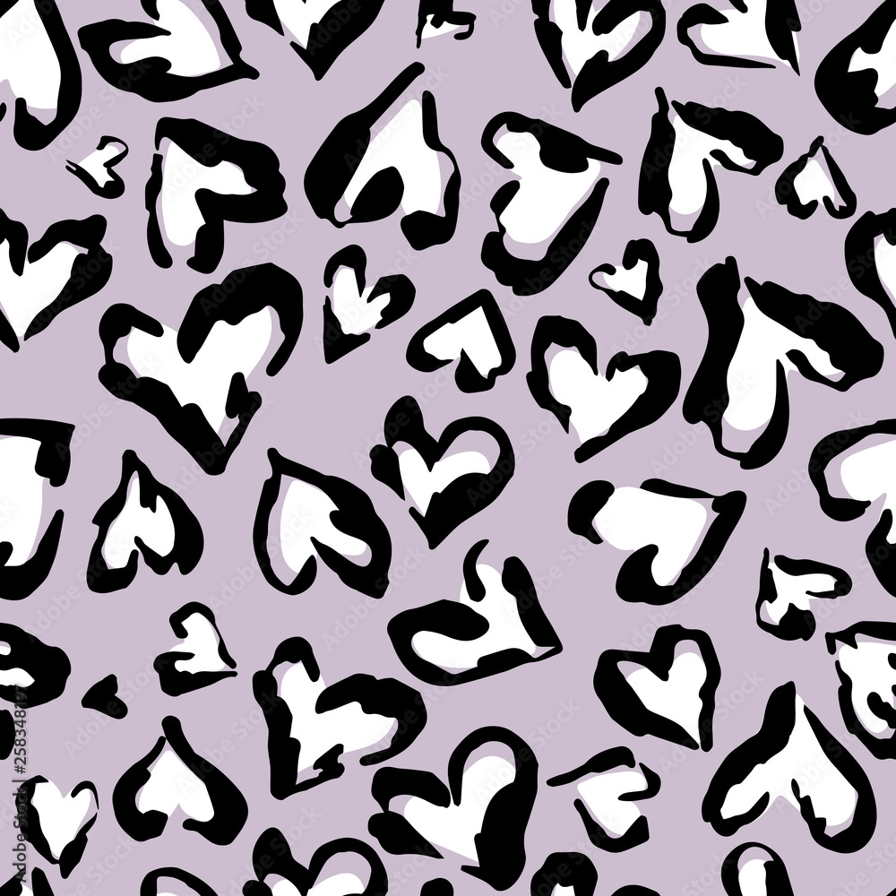 Leopard pattern. Seamless vector print. Abstract repeating pattern - heart leopard skin imitation can be painted on clothes or fabric. Leopard pattern. Seamless vector print. Abstract repeating pattern - heart leopard skin imitation can be painted on clothes or fabric.