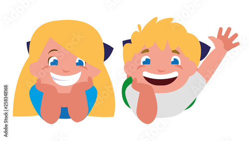 happy little kids characters