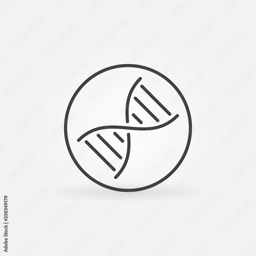 DNA double helix in circle vector concept outline icon or design element DNA double helix in circle vector concept outline icon or design element