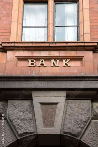 Bank Sign on Building