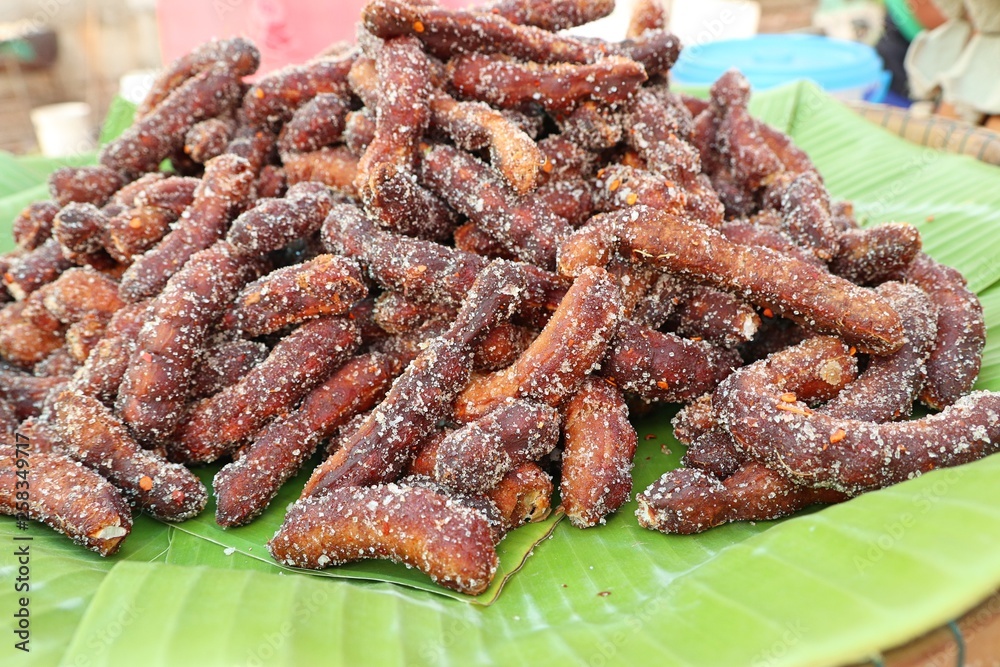 Tamarind with sugar in the market