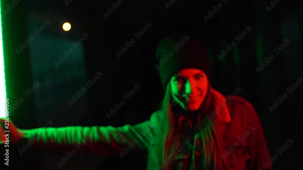 girl with neon light girl with neon light