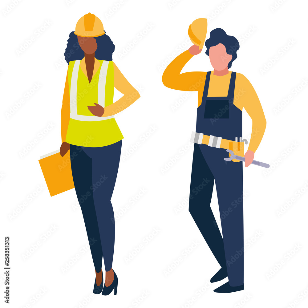 couple of builders working couple of builders working