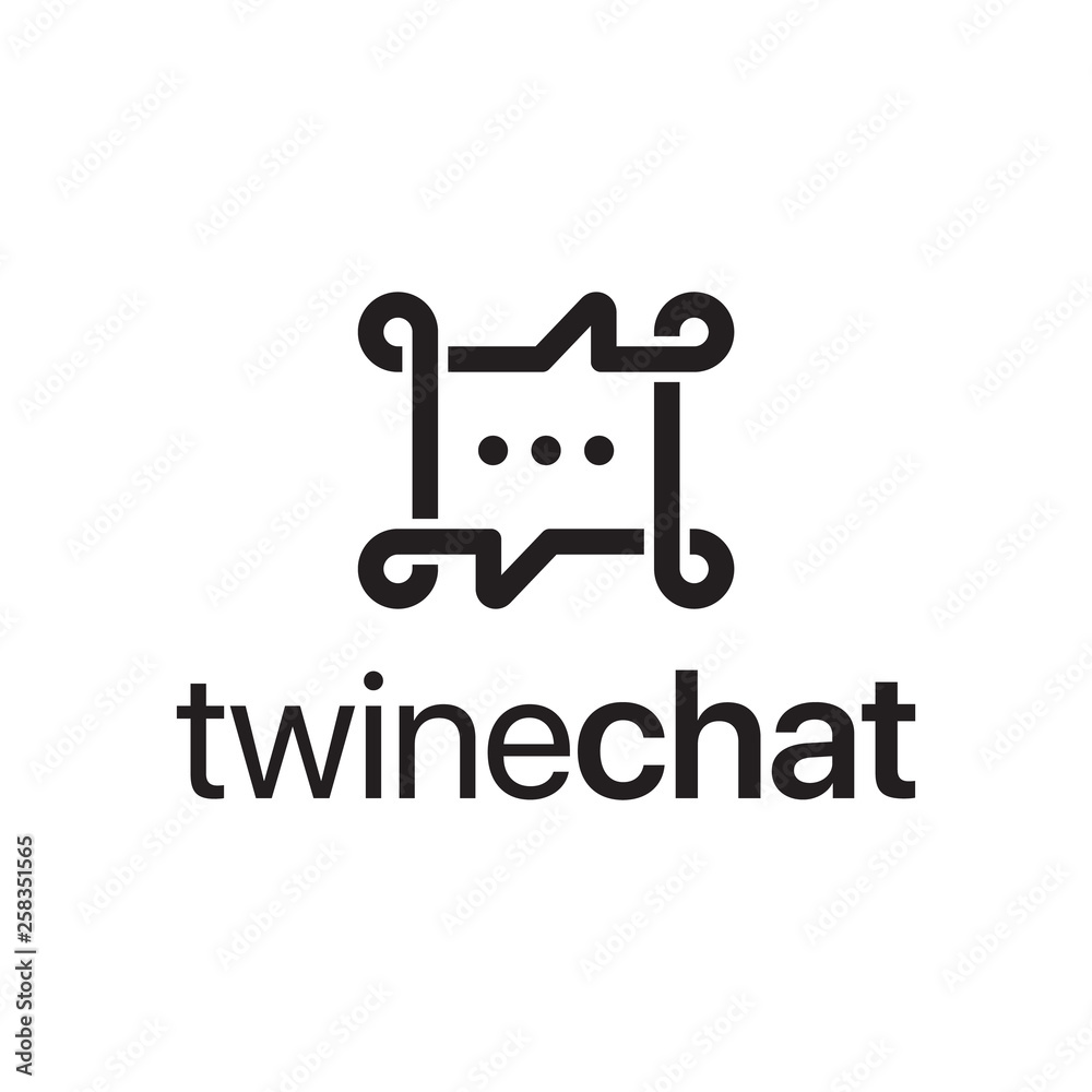 twine chat talk logo design concept twine chat talk logo design concept