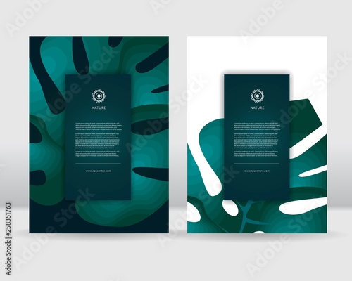 Tropical leaves spa centre poster template.