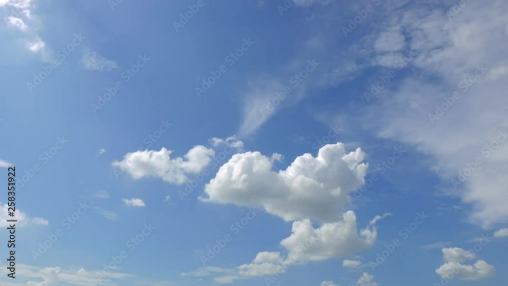 Timelapse of fluffy white clouds on a clear blue sky Timelapse of fluffy white clouds on a clear blue sky