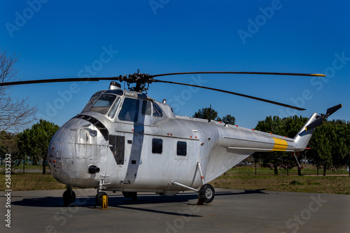 Old military helicopter