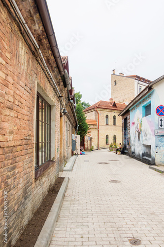 VILNIUS, LITHUANIA - September 2, 2017: Uzupio in Vilnius' old town, a UNESCO World Heritage Site © ilolab