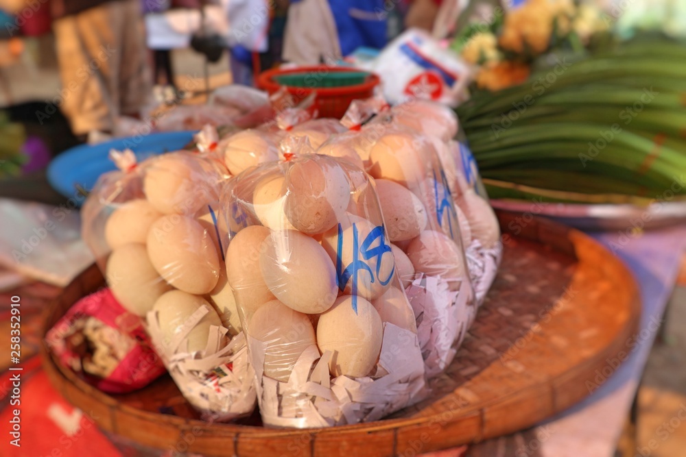 white eggs in market