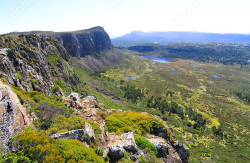 King David's Peak dominates the view over Lake Salome and the Walls of Jerusalem National Park, Tasmania. photo