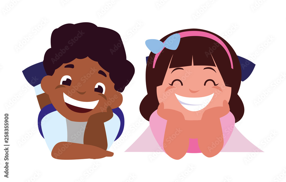 happy little interracial kids characters happy little interracial kids characters