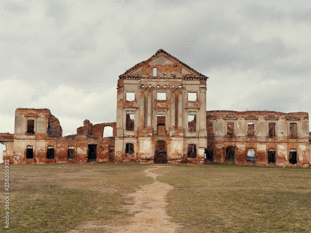Brest, BELARUS - MARCH 18, 2019: Sapeg Palace Complex in Ruzhany