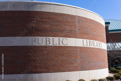 Rochester Hills public library sign from Rochester Michigan