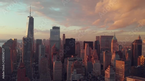 Aerial view of of lower manhattan