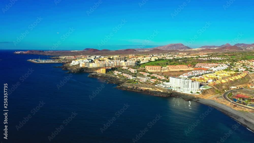 Drone approaching the coastline of Los Abrigos in Tenerife. Drone approaching the coastline of Los Abrigos in Tenerife.