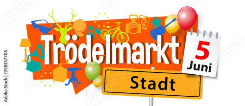 Trödelmarkt (mit Datum und Stadt)	