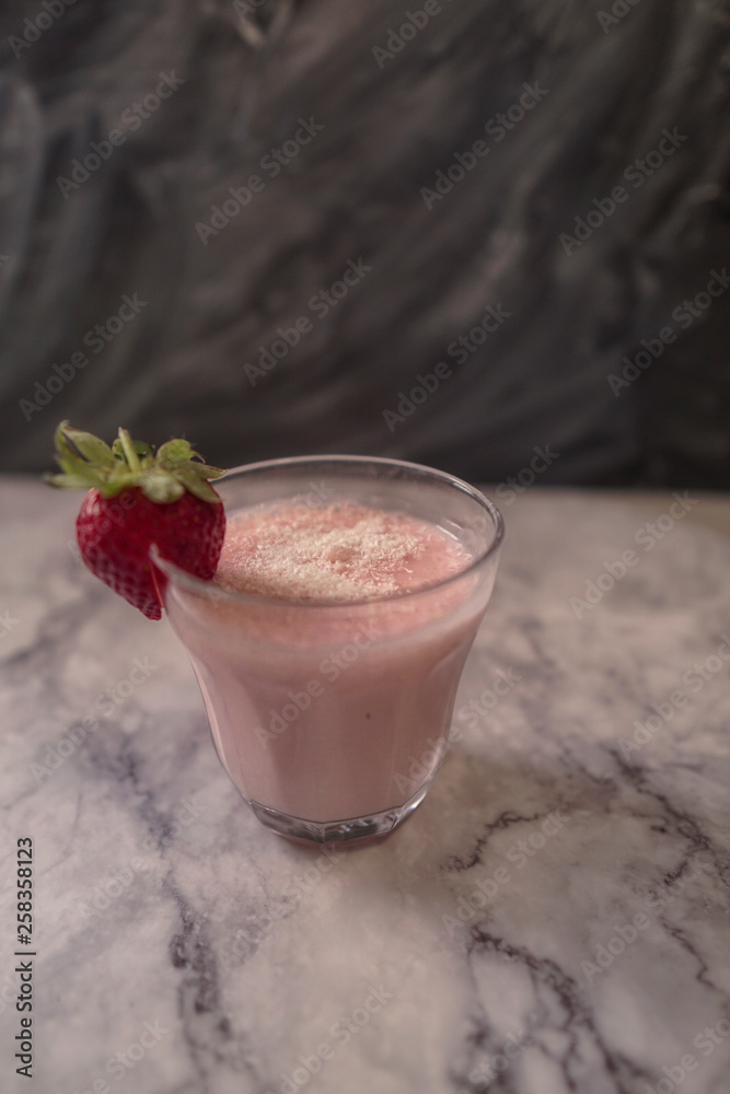 Healthy fresh strawberry smoothie or milkshake Healthy fresh strawberry smoothie or milkshake