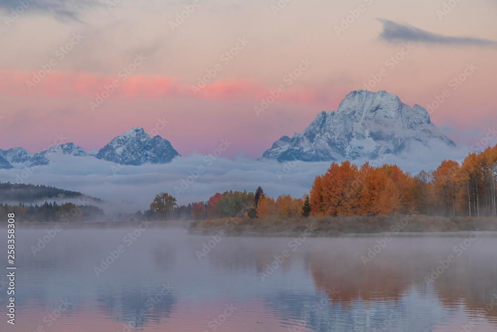 Autumn Reflection Landscape in the Tetons