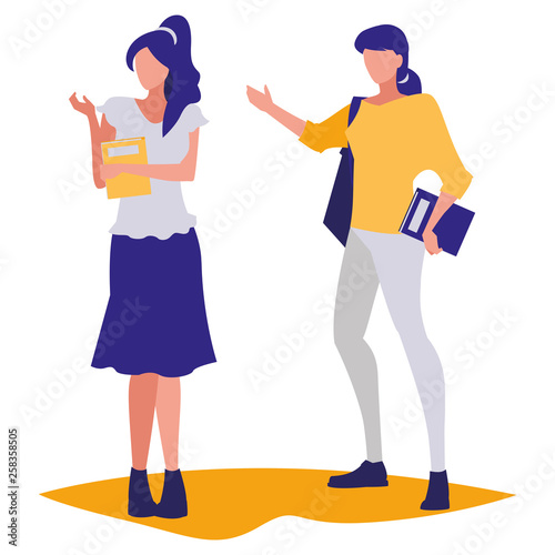 young girls students modeling