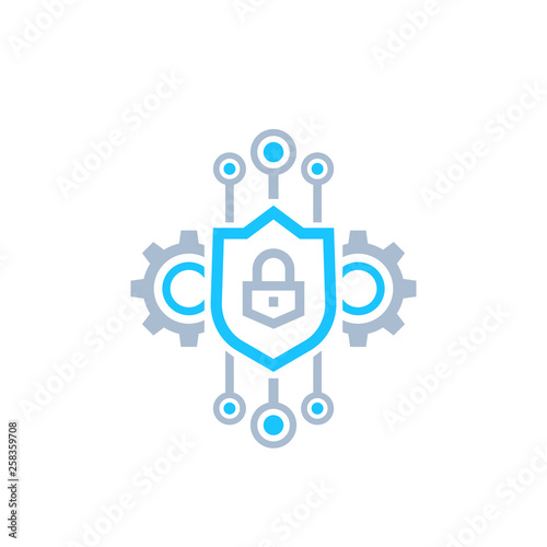 encryption and encrypted data vector icon