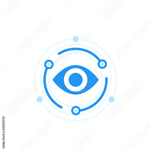 Machine vision, vector flat icon