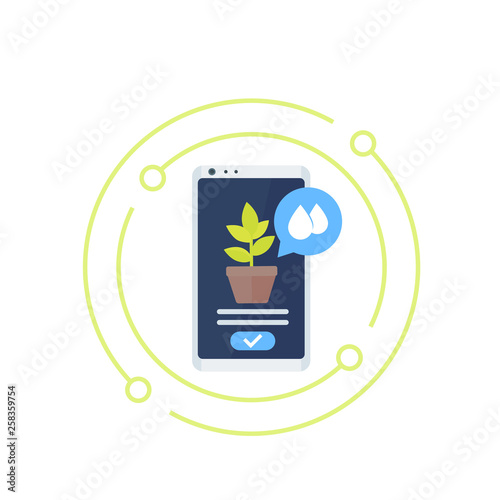 Mobile app for plants, vector icon photo