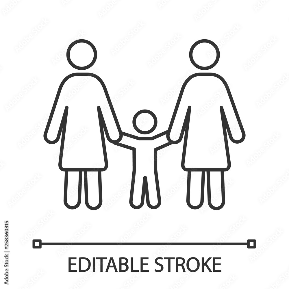 Lesbian family linear icon Lesbian family linear icon