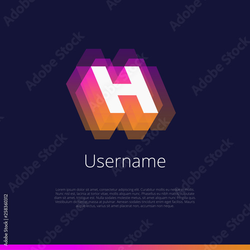 H, monogram logo. Vector graphic design elements editable for company and entrepreneur.