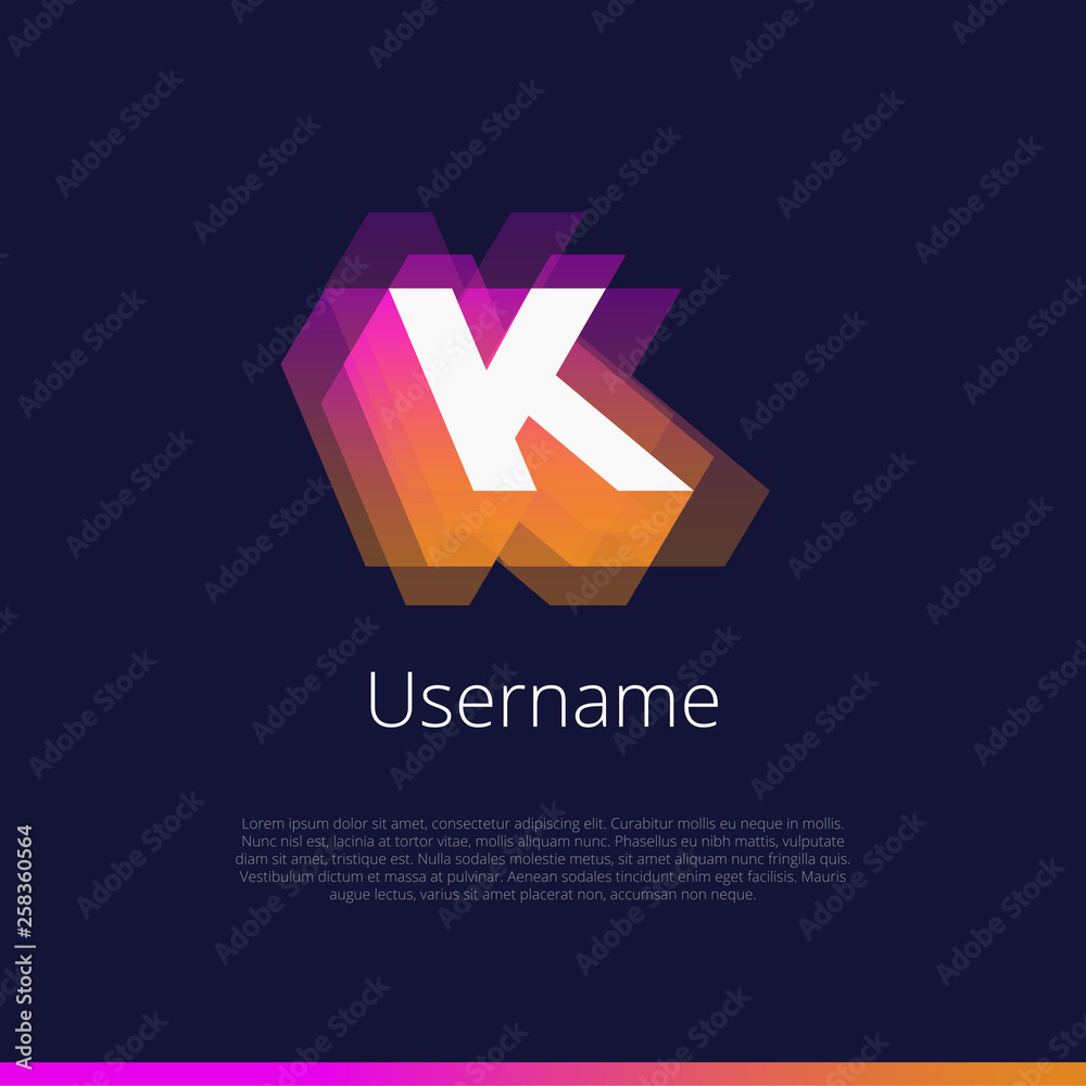 K, monogram logo. Vector graphic design elements editable for company ...