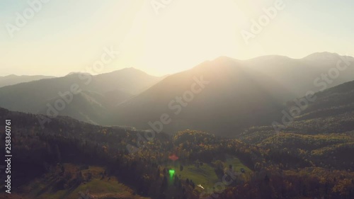 Top view of mountain slopes photo