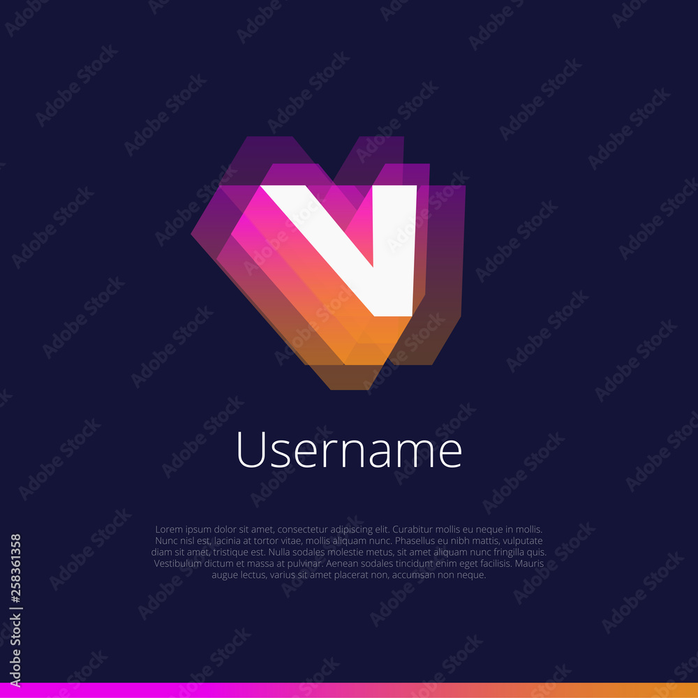V, monogram logo. Vector graphic design elements editable for company