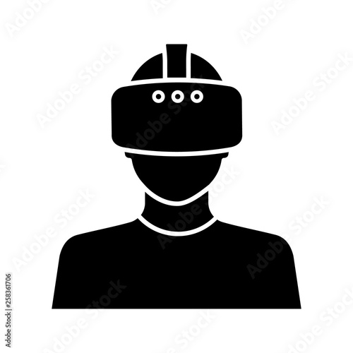 Virtual reality player glyph icon