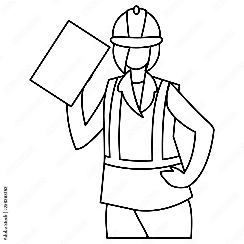 Fototapeta premium female industrial worker character