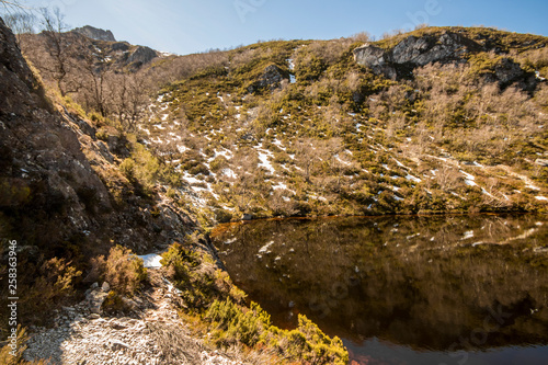 Asturias, Spain. The Laguna Fonda or Honda (Deep Lake) in the Muniellos Nature Reserve (Reserva natural integral)