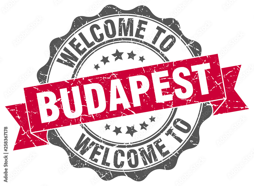Obraz premium Budapest round ribbon seal