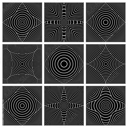 Design elements set. Abstract geometric lines patterns.