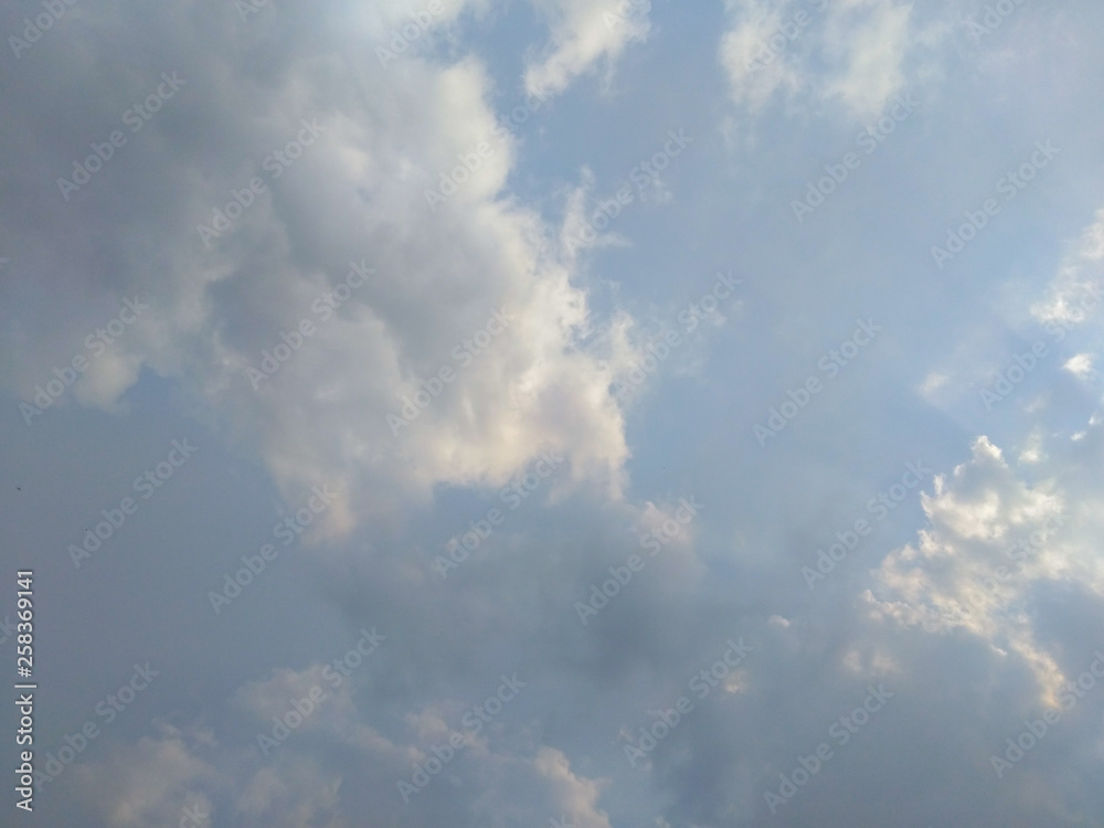 White soft cloud texture on blue sky background White soft cloud texture on blue sky background