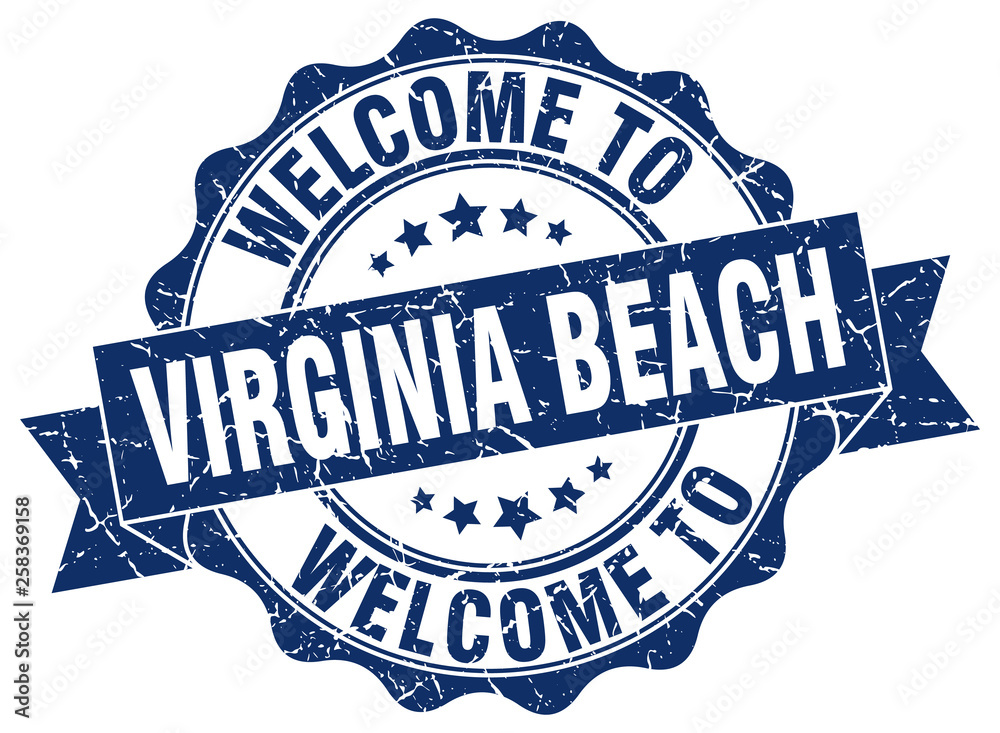 Fototapeta premium Virginia Beach round ribbon seal