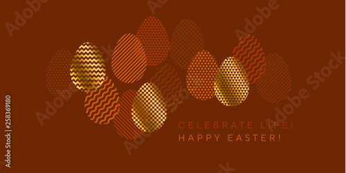 Modern fancy textured Easter egg set for header