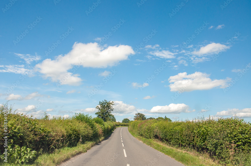 Country road in the summertime of Wales.