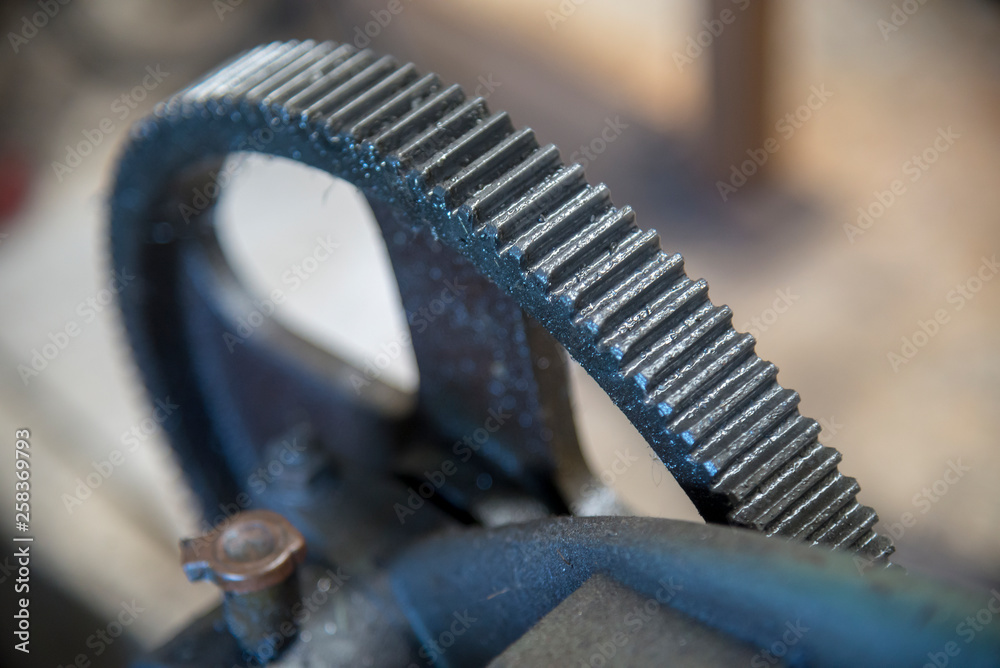 The old gear parts with the grease.The mechanical parts. The old gear parts with the grease.The mechanical parts.
