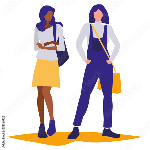 young girls students modeling