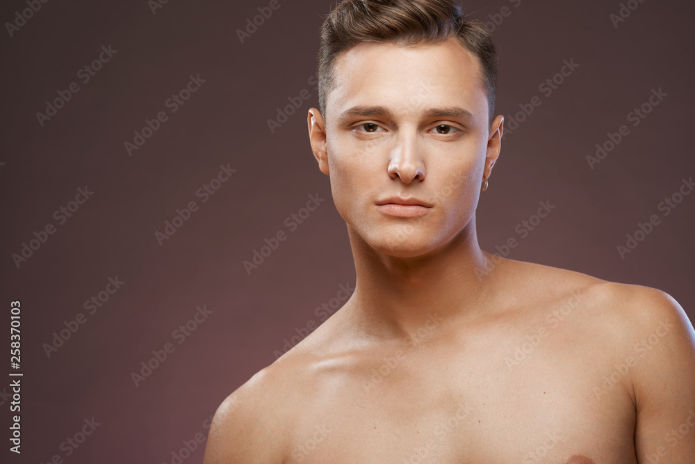 Young handsome man close up portrait Young handsome man close up portrait