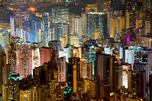 Hong Kong skyline view from Sky 100 observation deck, © happystock