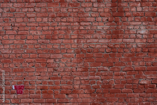 Macro texture of a beautiful red brickwork.