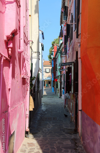 Colorfully painted houses of Burano Island near Venice