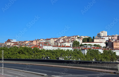 Panoramic view of downtown called Viuex Lyon that means Old town